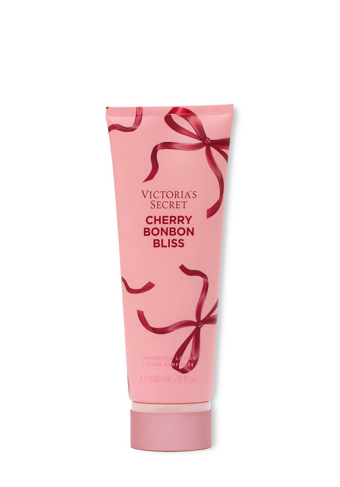 Victoria's Secret Cherry Bonbon Bliss lotion tube on a white background